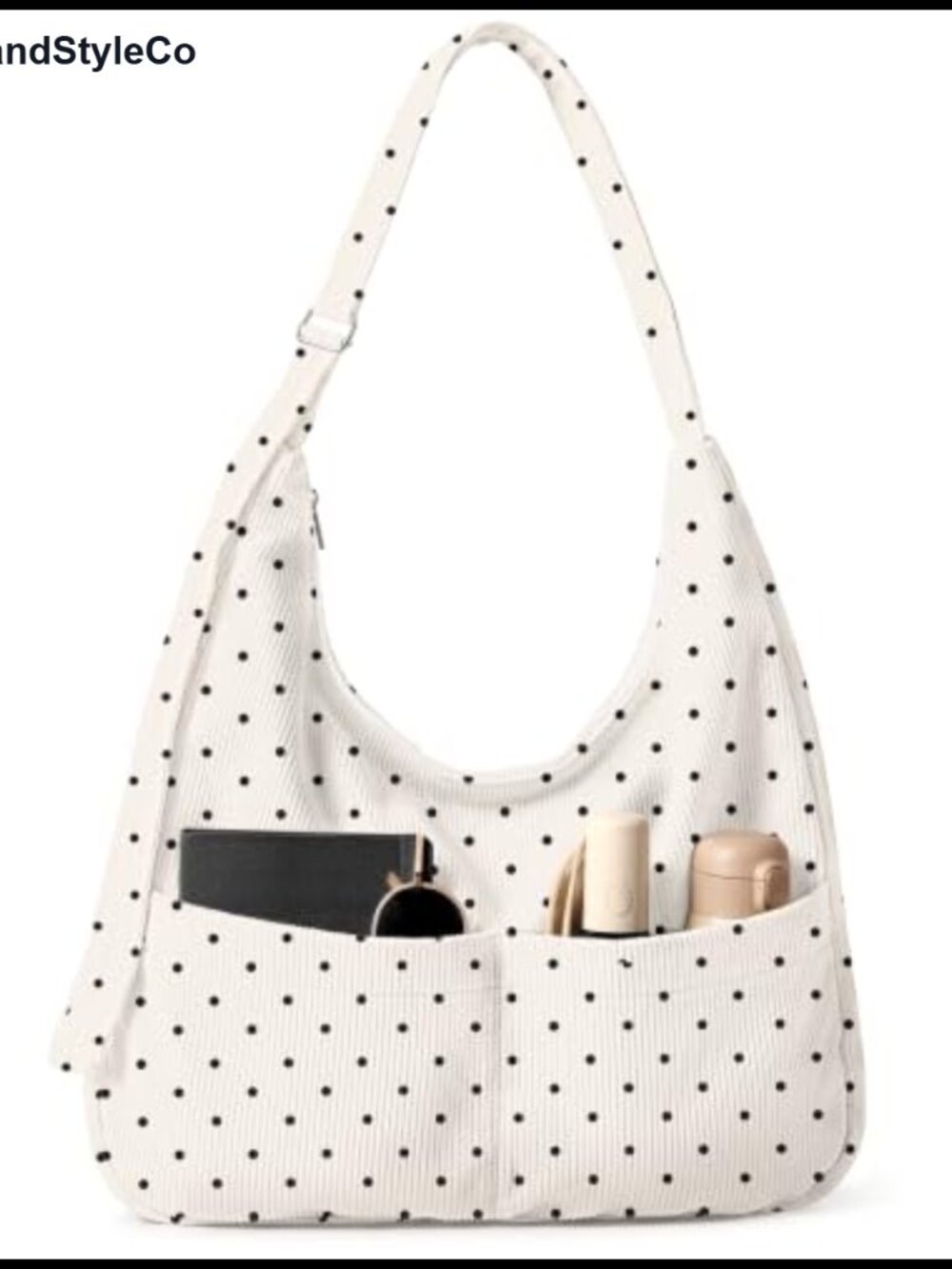 Large Corduroy Hobo Bag Women Slouchy Shoulder Crossbody Tote Zipper Pockets